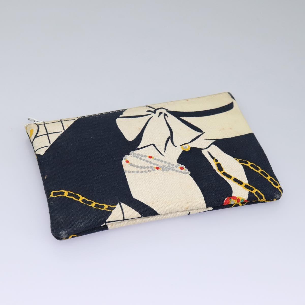 CHANEL Shoulder Bag Canvas Navy CC Auth 107861