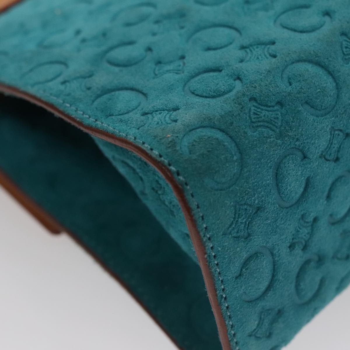 CELINE C Macadam Canvas Hand Bag Blue Auth 107897