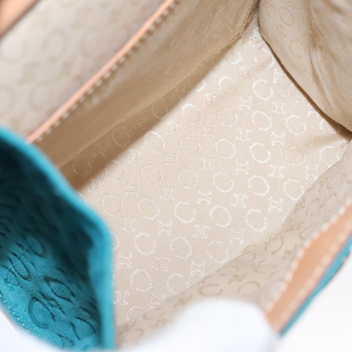 CELINE C Macadam Canvas Hand Bag Blue Auth 107897