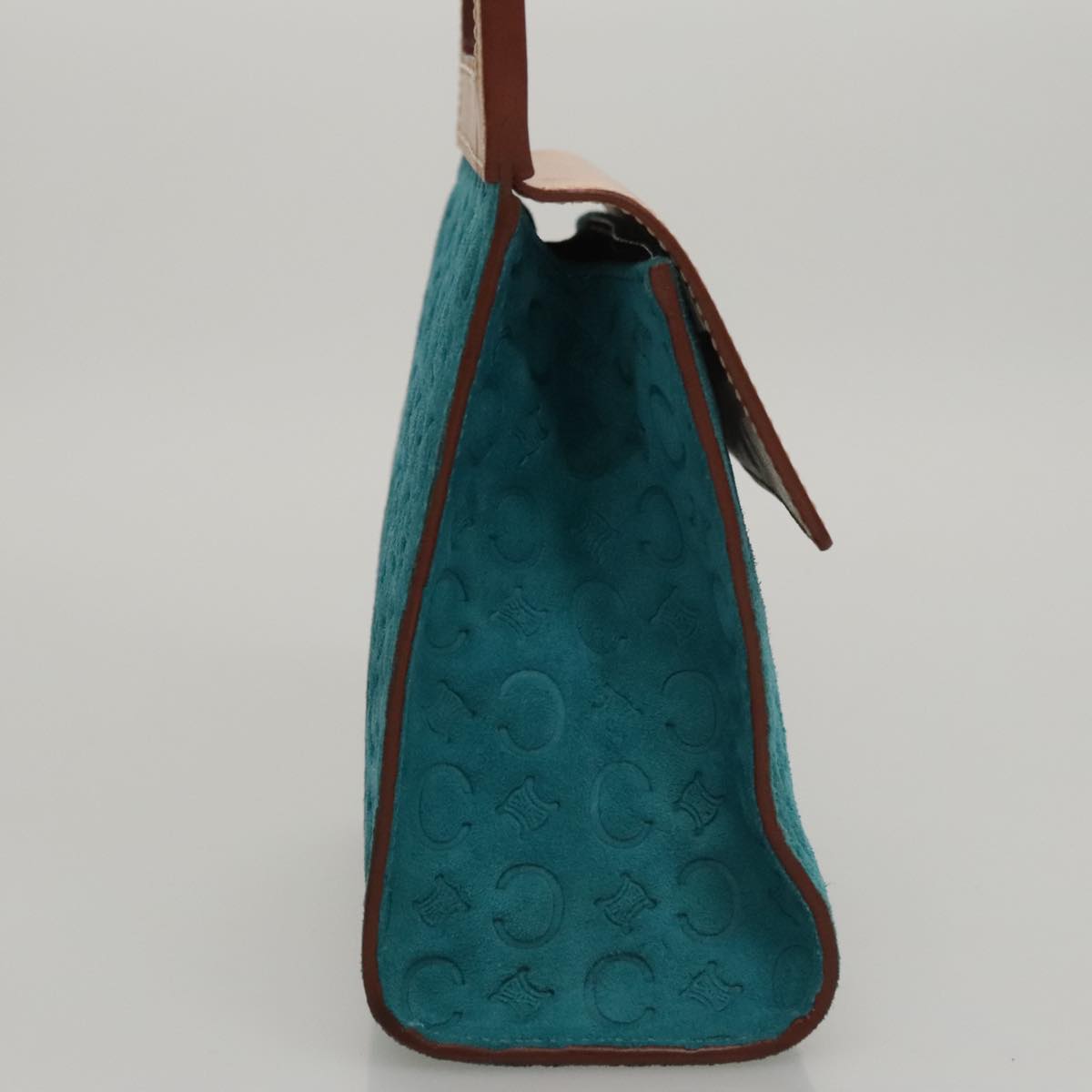 CELINE C Macadam Canvas Hand Bag Blue Auth 107897