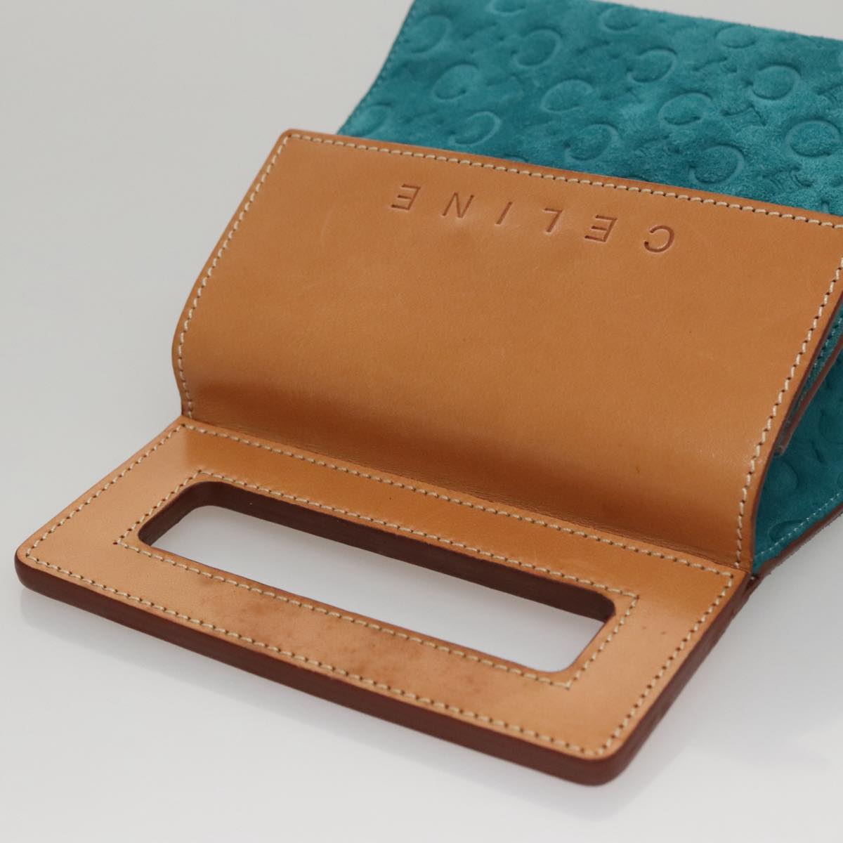 CELINE C Macadam Canvas Hand Bag Blue Auth 107897