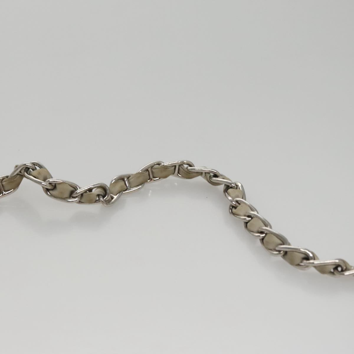 PRADA Quilted Chain Shoulder Bag Nylon Beige Silver Auth 107929