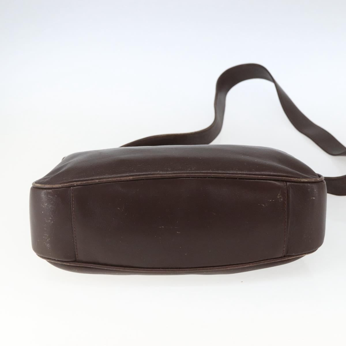 GUCCI Bamboo Hand Bag Leather 2way Brown Gold Auth 107937