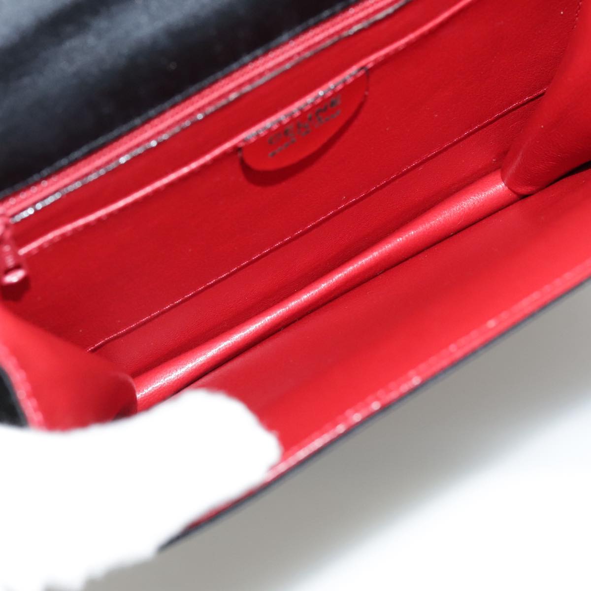 CELINE Hand Bag Satin 2way Black Auth 107980SM