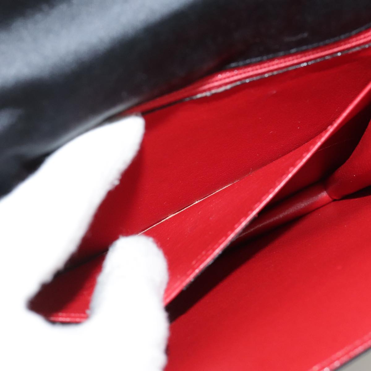 CELINE Hand Bag Satin 2way Black Auth 107980AM