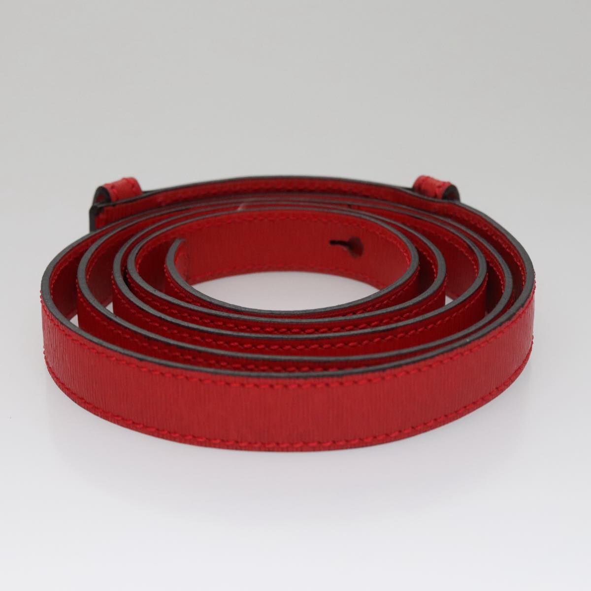 CELINE Hand Bag Leather 2way Red Gold Auth 107984AV