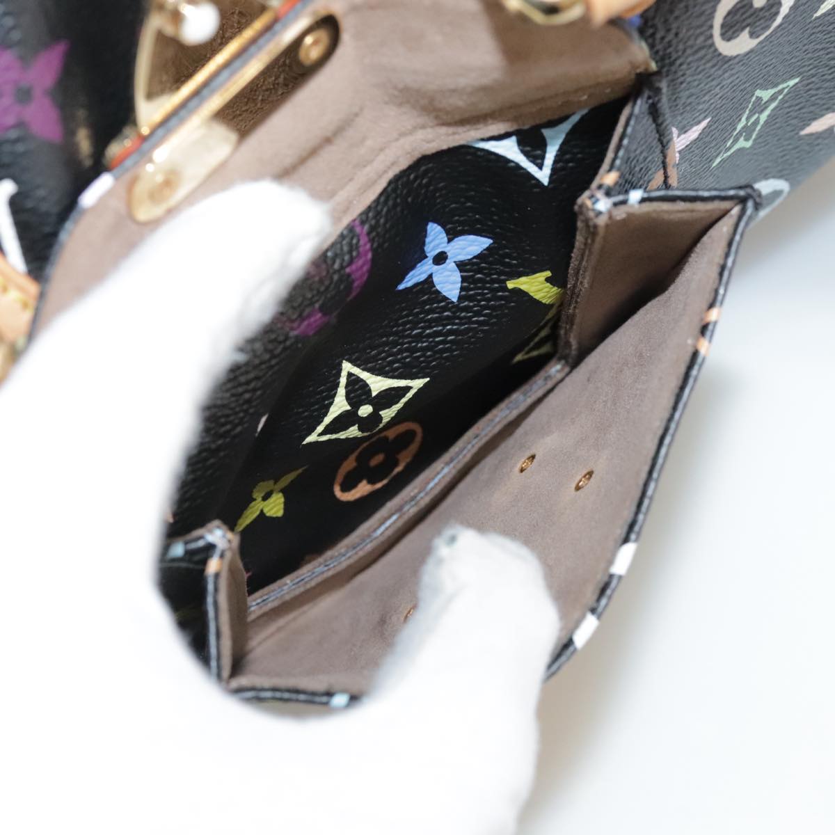 LOUIS VUITTON Monogram Multicolor Speedy 30 Hand Bag Black M92642 Auth 107987SAM