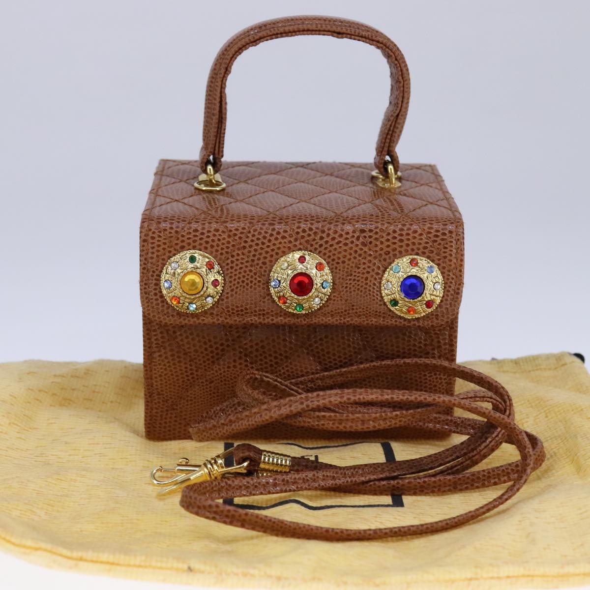FENDI Vanity Hand Bag Leather 2way Brown Auth 108006AV