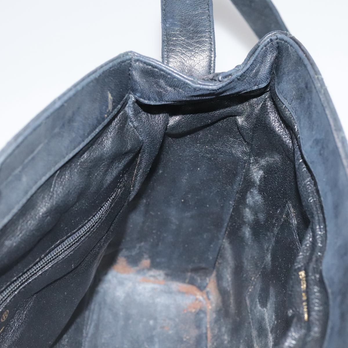 CHANEL Matelasse Shoulder Bag Lamb Skin Black Gold CC Auth 108071