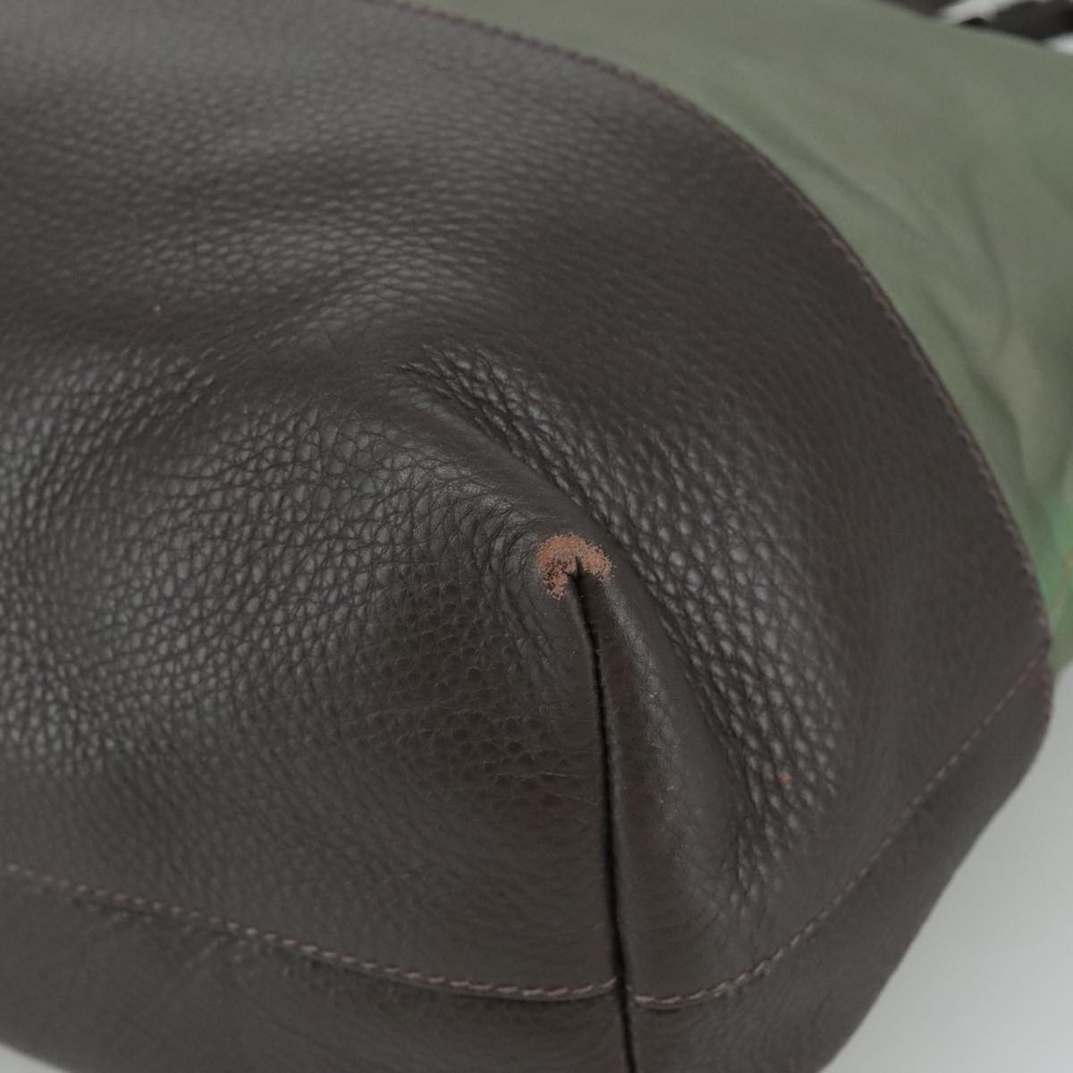 PRADA Tote Bag Nylon Leather 2way Khaki Auth 108115