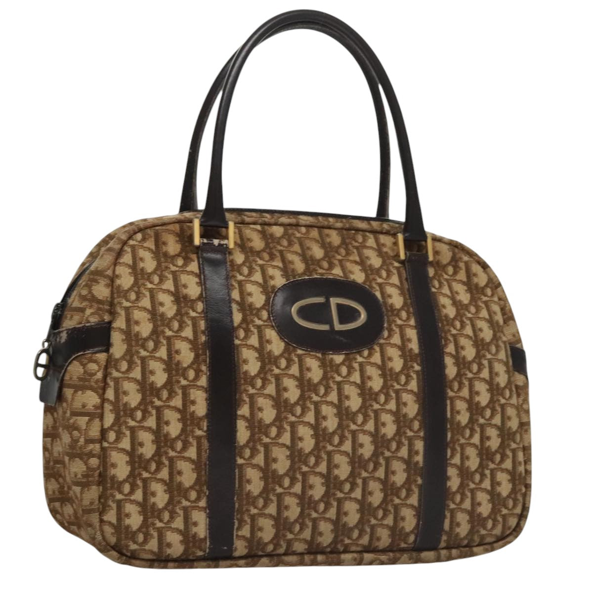 Christian Dior Trotter Canvas Hand Bag Brown Auth 108123
