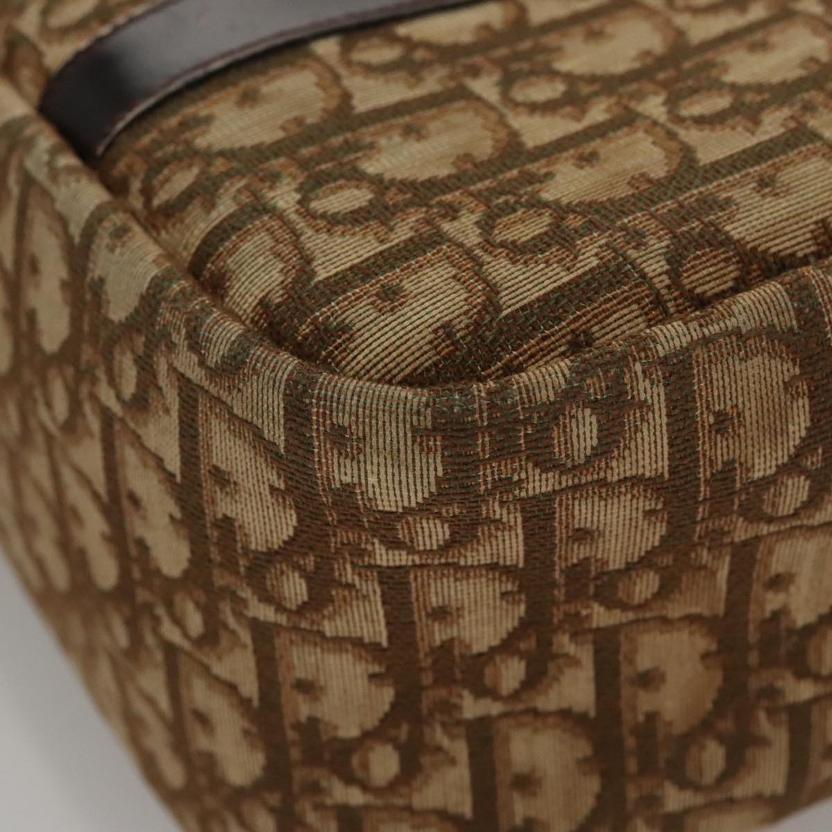 Christian Dior Trotter Canvas Hand Bag Brown Auth 108123