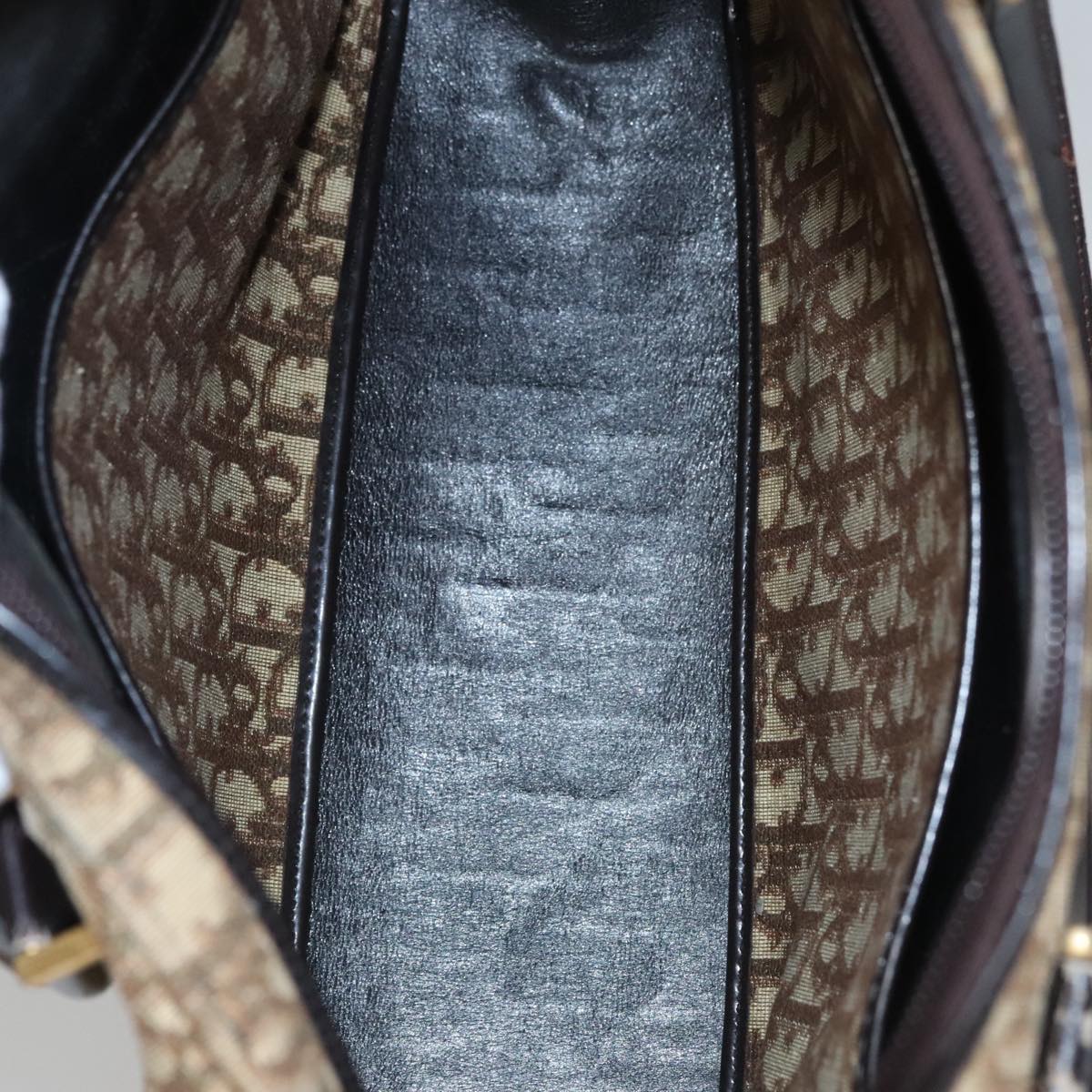 Christian Dior Trotter Canvas Hand Bag Brown Auth 108123