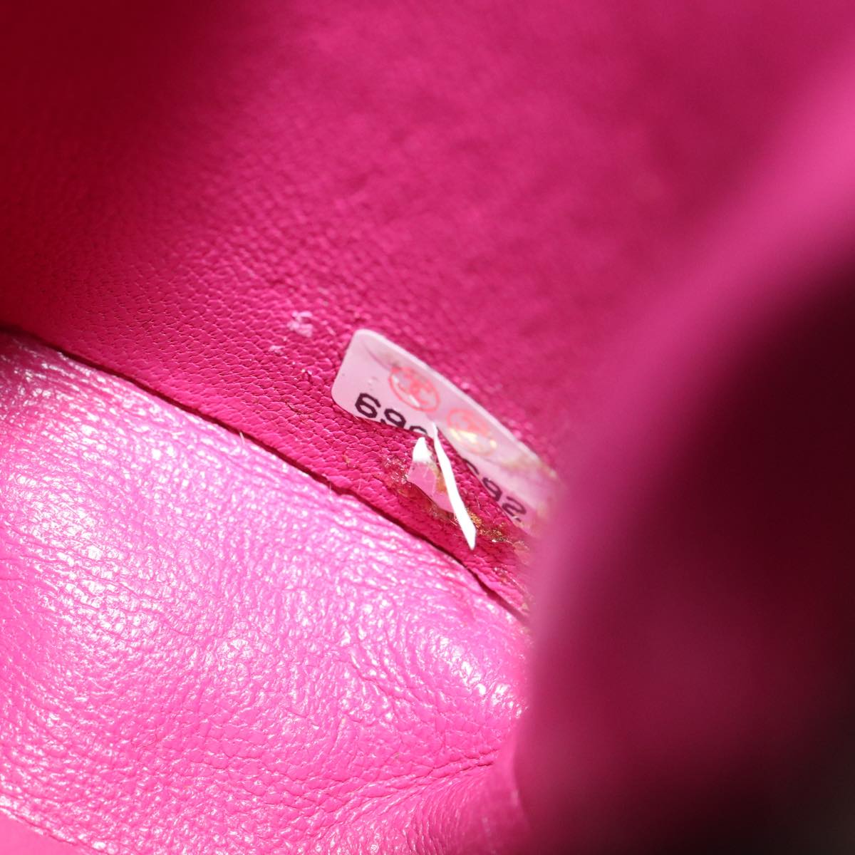 CHANEL Chain Shoulder Cigarette Case Leather Pink CC Auth 108163