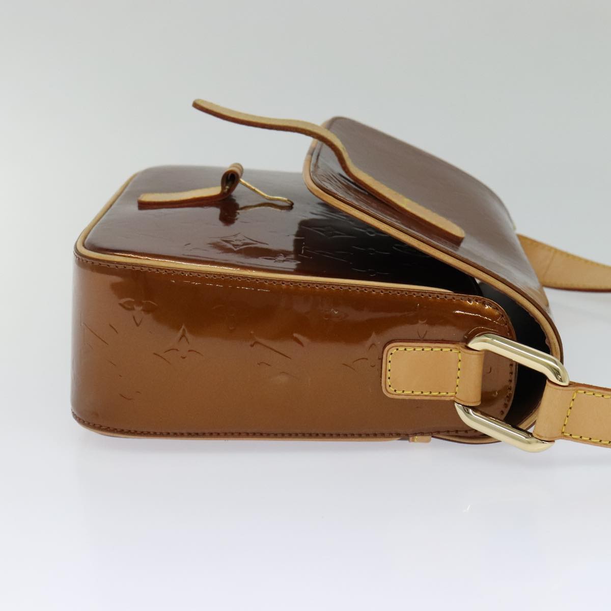LOUIS VUITTON Monogram Vernis Christie GM Shoulder Bag Bronze M91107 Auth 108191