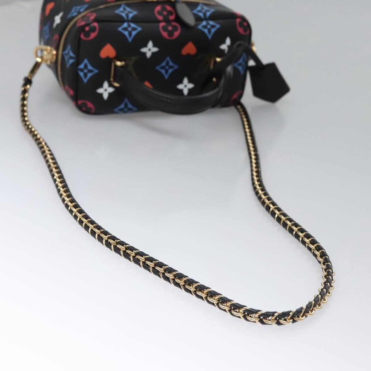 LOUIS VUITTON Monogram Game On Vanity PM Hand Bag Noir M57482 LV Auth 108299SM