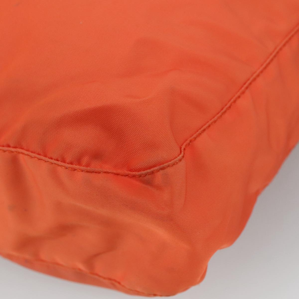 PRADA Shoulder Bag Nylon Orange Silver Auth 108312