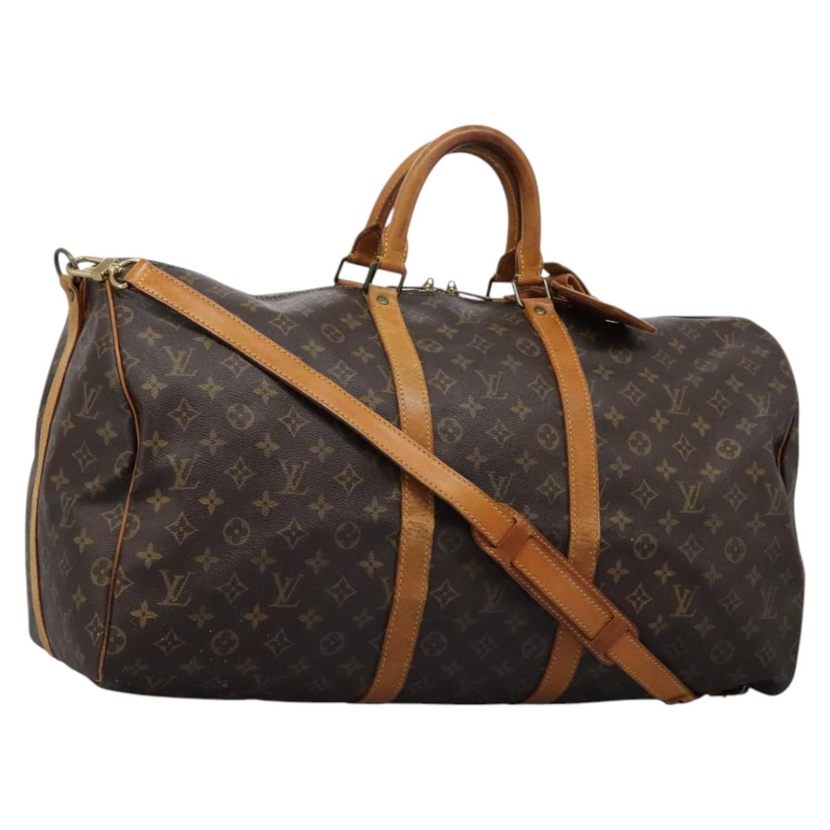 LOUIS VUITTON Monogram Keepall Bandouliere 55 Boston Bag M41414 LV Auth 108318