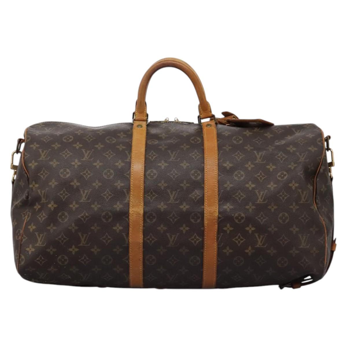 LOUIS VUITTON Monogram Keepall Bandouliere 55 Boston Bag M41414 LV Auth 108318