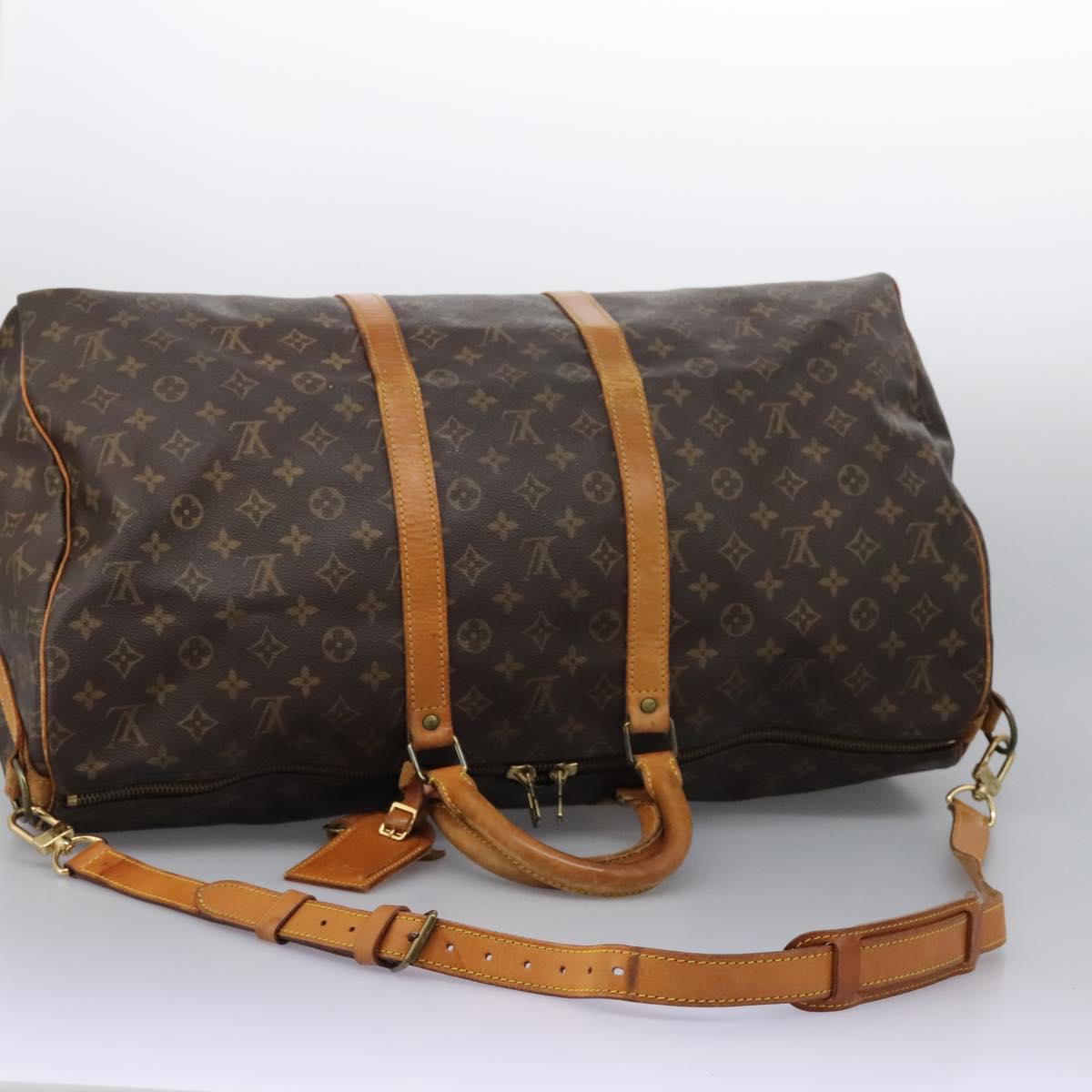 LOUIS VUITTON Monogram Keepall Bandouliere 55 Boston Bag M41414 LV Auth 108318