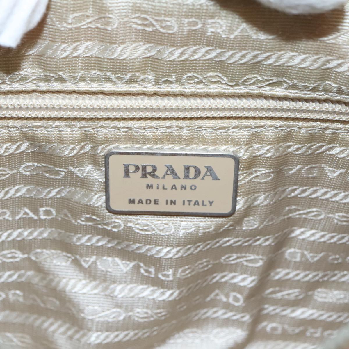 PRADA Shoulder Bag Nylon Pink Beige Silver Auth 108330