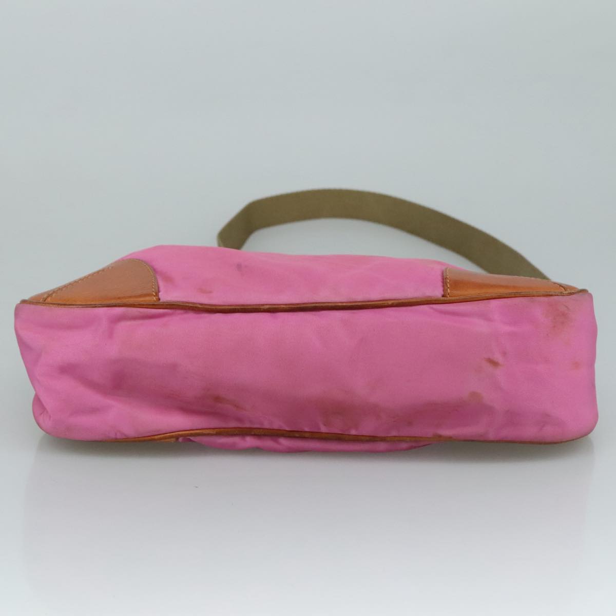 PRADA Shoulder Bag Nylon Pink Beige Silver Auth 108330