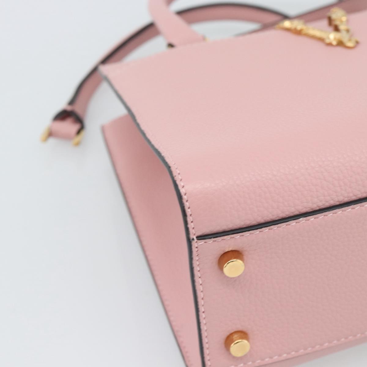 VERSACE Hand Bag Leather 2way Pink Auth 108430