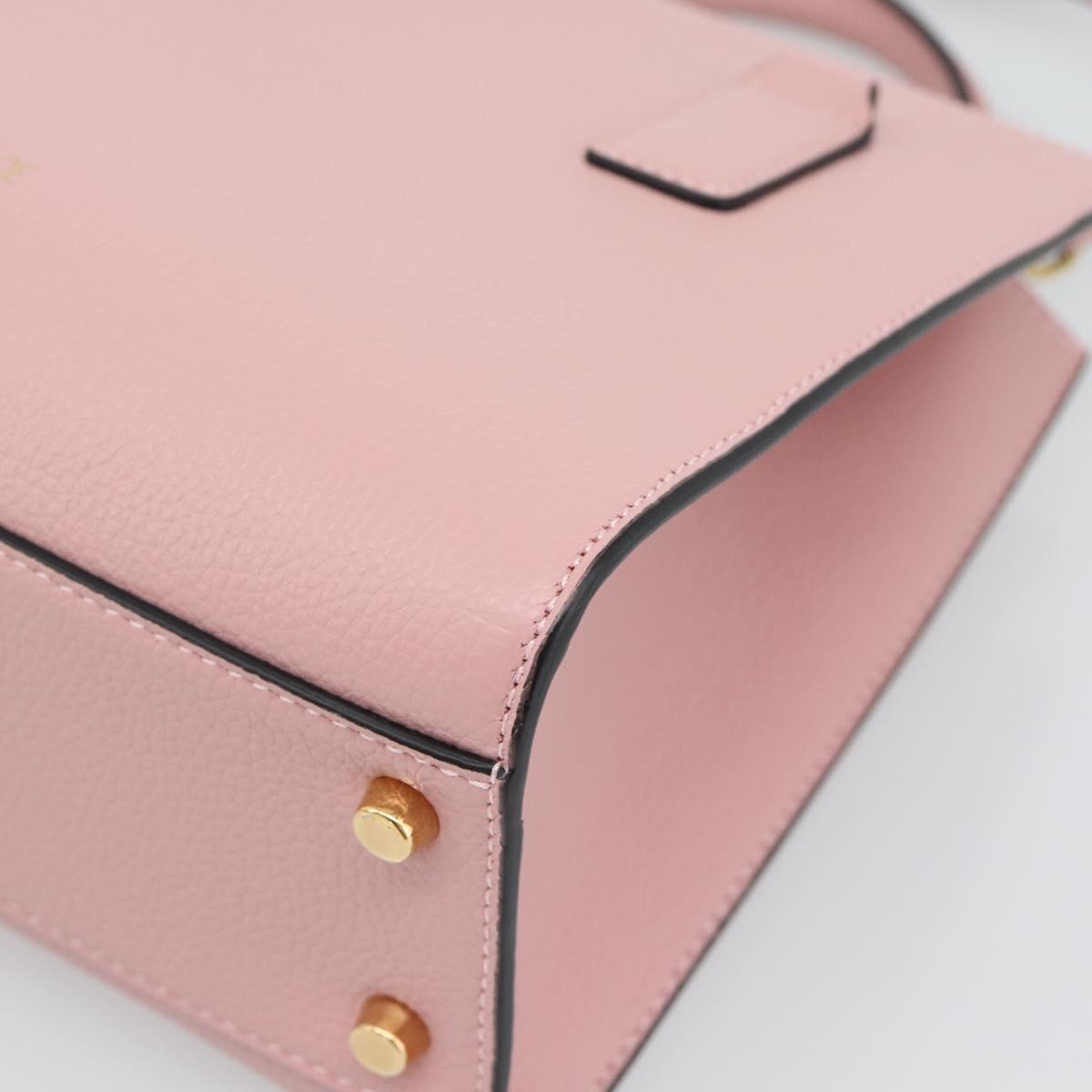 VERSACE Hand Bag Leather 2way Pink Auth 108430