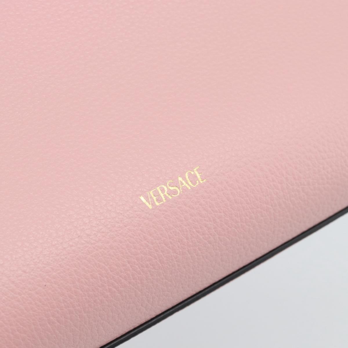 VERSACE Hand Bag Leather 2way Pink Auth 108430