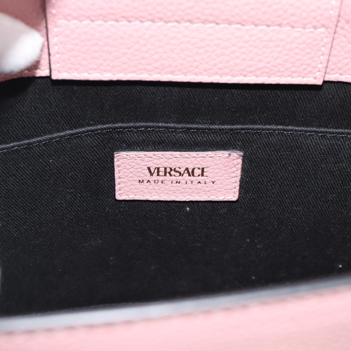 VERSACE Hand Bag Leather 2way Pink Auth 108430