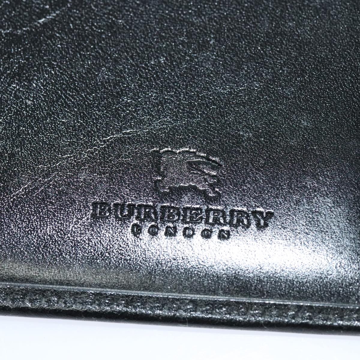 BURBERRY Day Planner Cover Leather Black Auth 108507