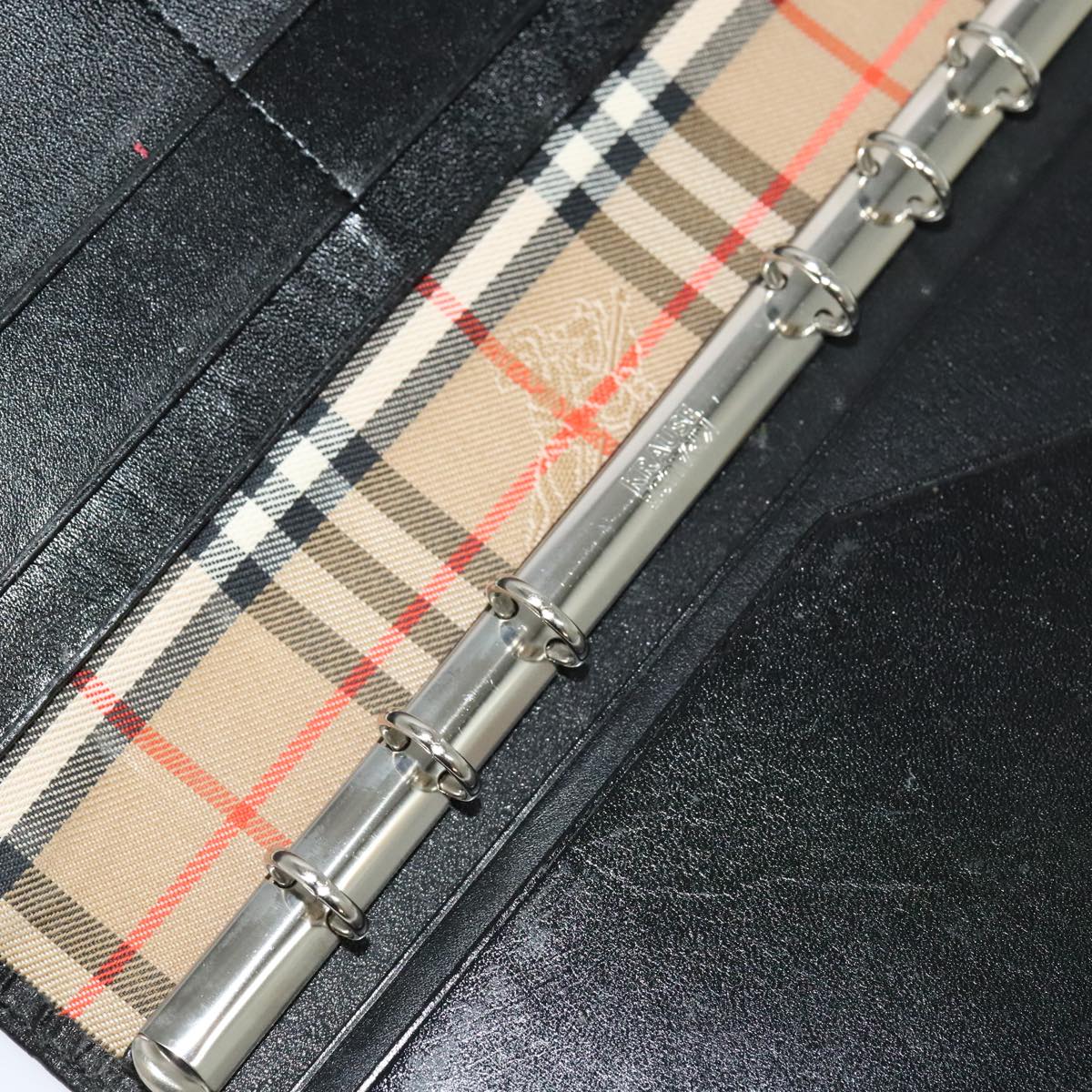 BURBERRY Day Planner Cover Leather Black Auth 108507