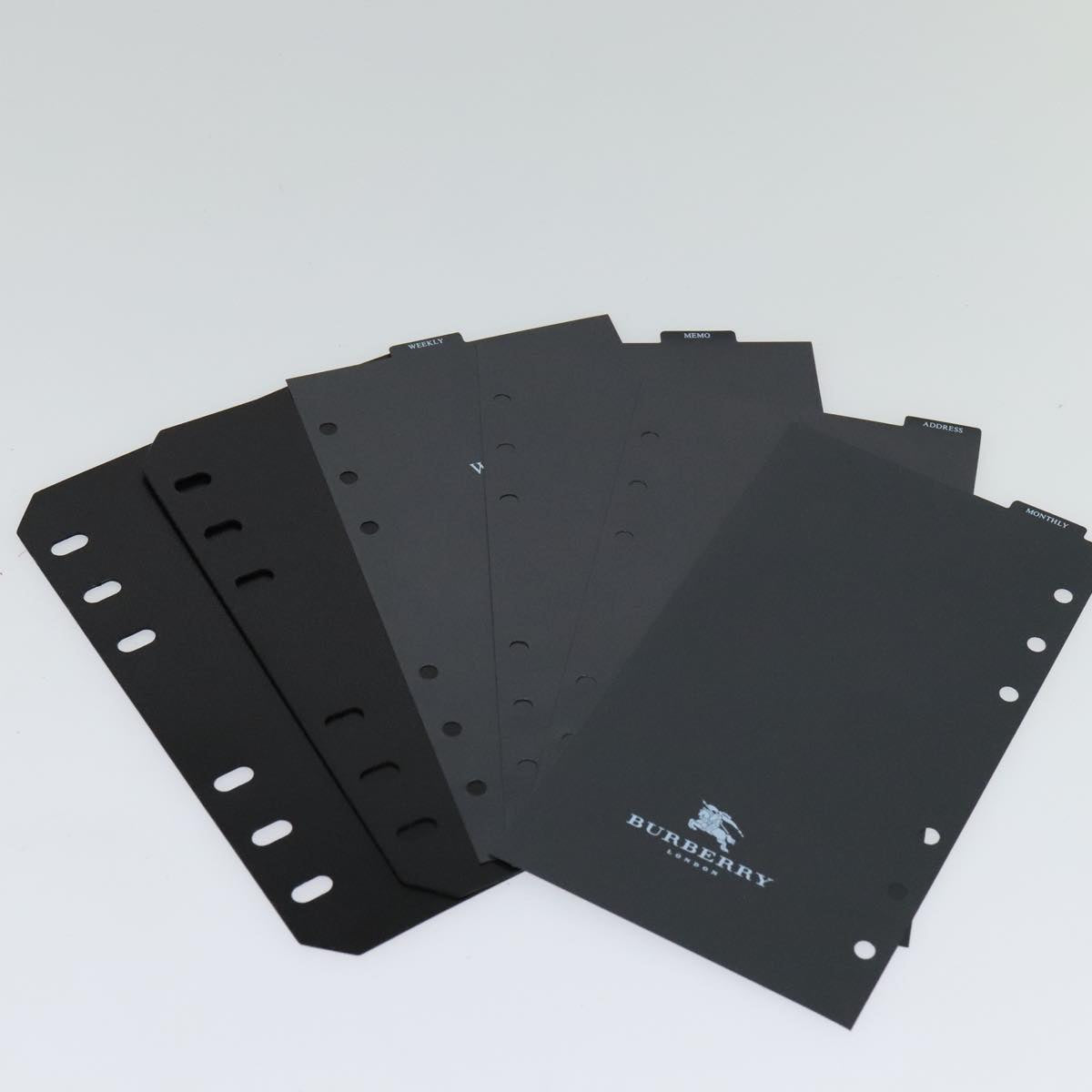 BURBERRY Day Planner Cover Leather Black Auth 108507