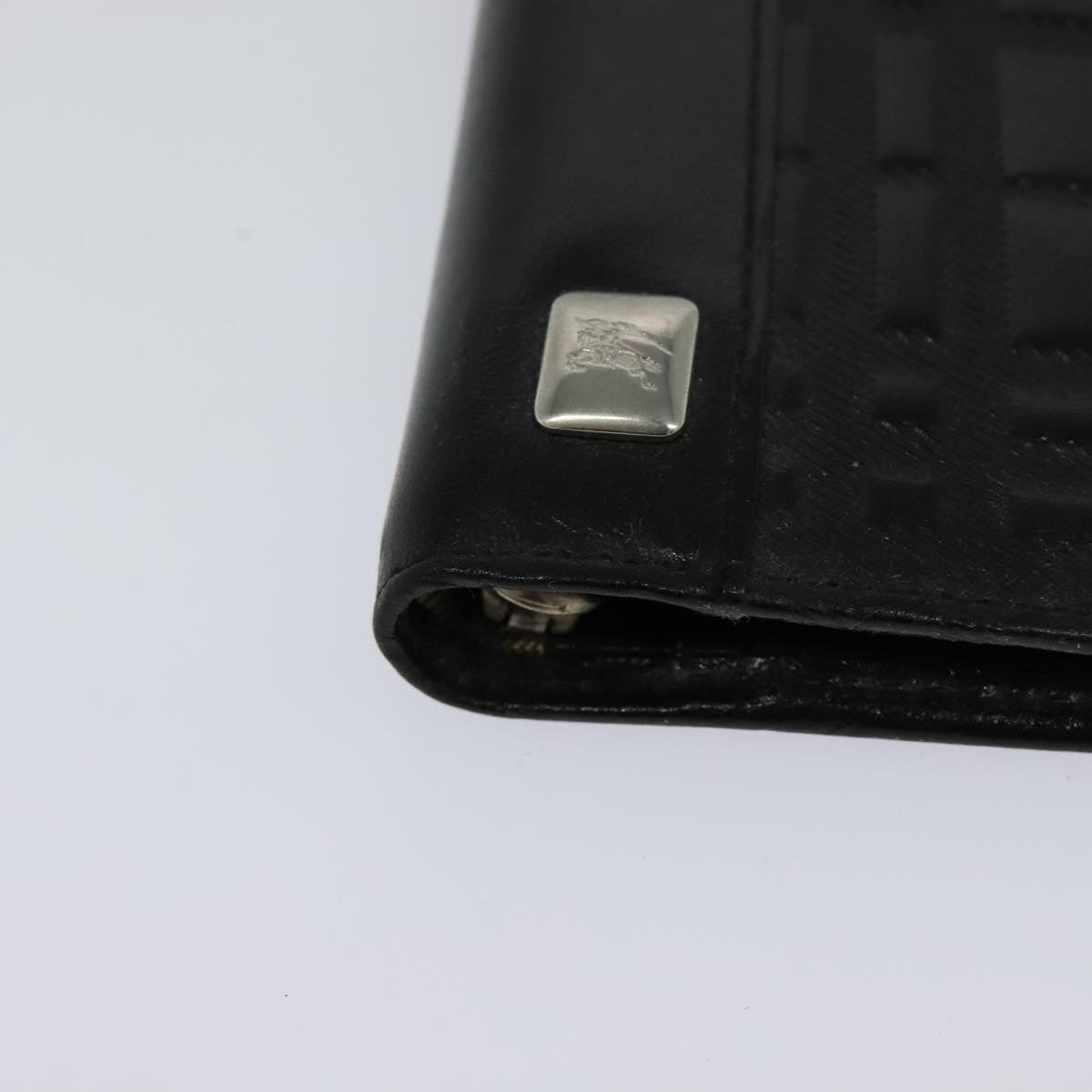 BURBERRY Day Planner Cover Leather Black Auth 108507