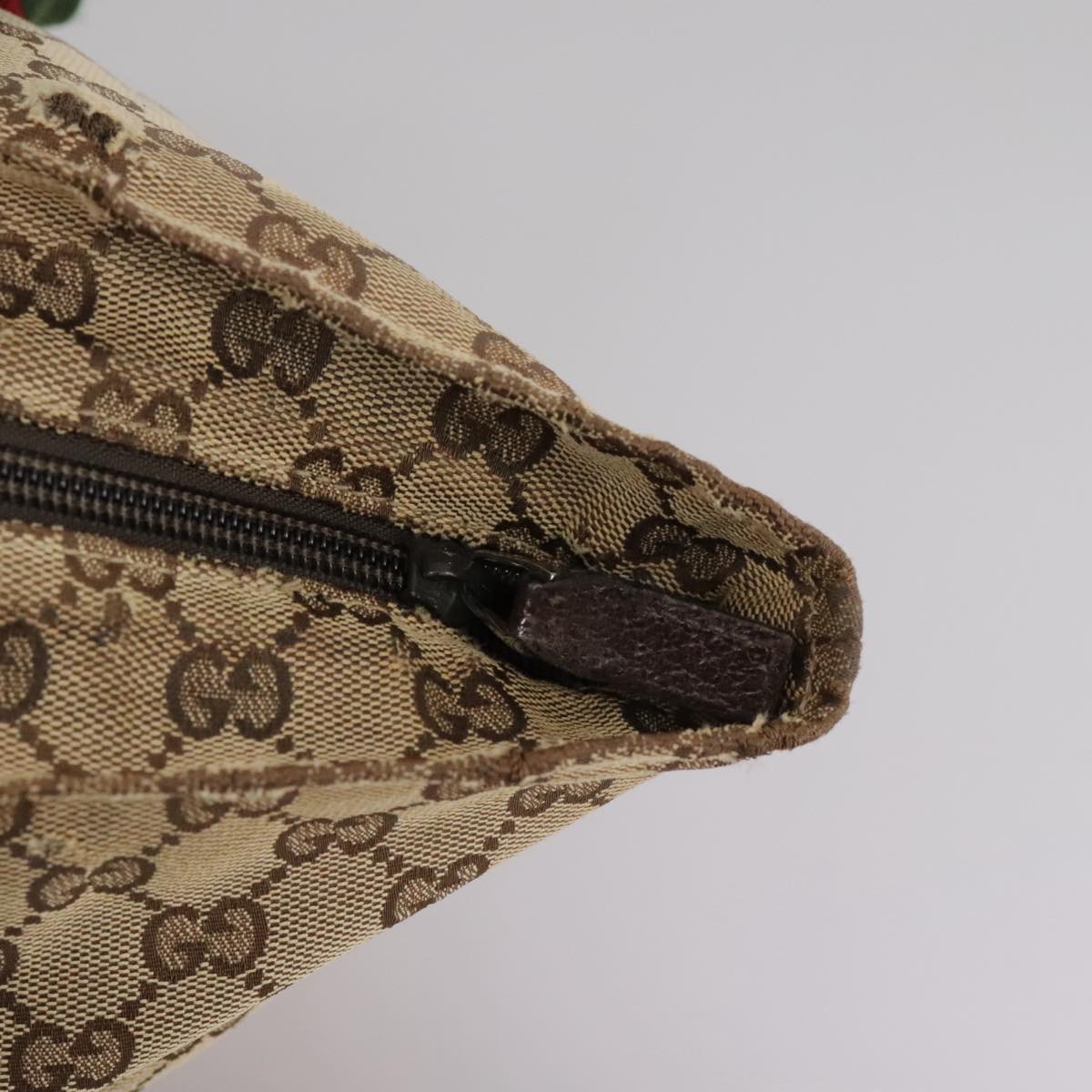 GUCCI GG Canvas Web Sherry Line Tote Bag Beige Silver 131230 Auth 108527
