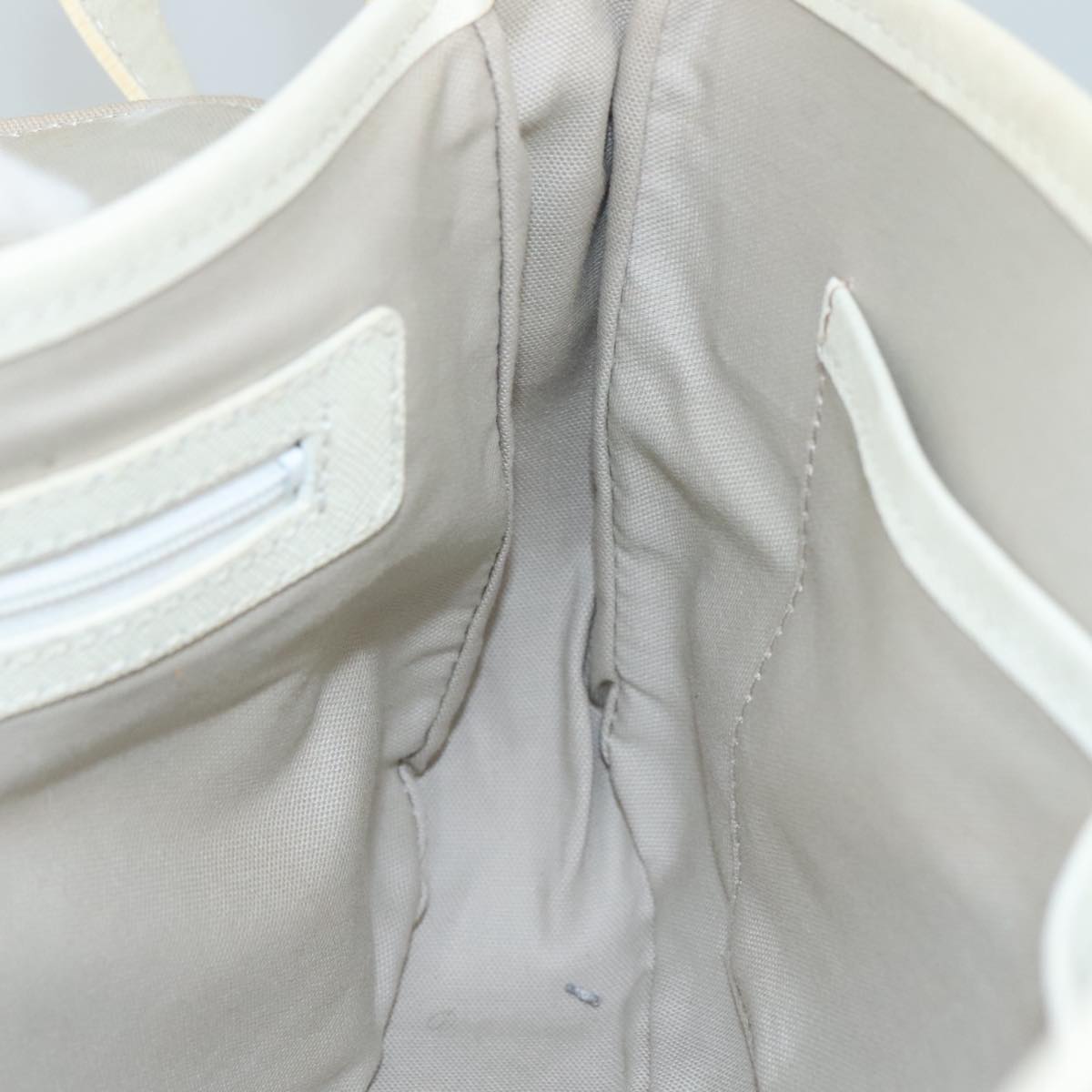 BURBERRY Nova Check Shoulder Bag Canvas Leather Beige White Silver Auth 108570