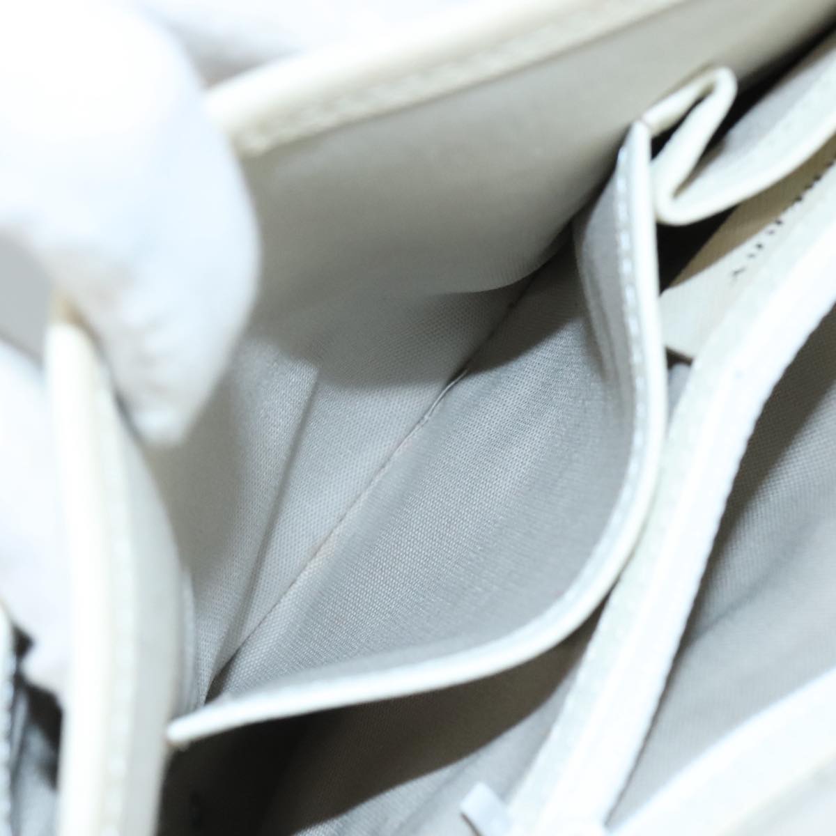 BURBERRY Nova Check Shoulder Bag Canvas Leather Beige White Silver Auth 108570