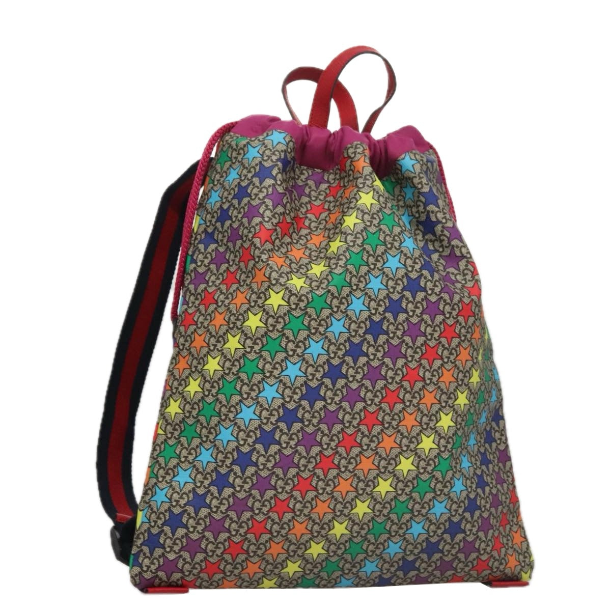GUCCI GG Supreme Sherry Line Backpack PVC Beige Multicolor 550775 Auth 108606V