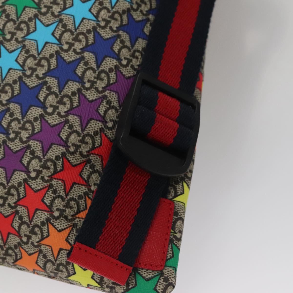 GUCCI GG Supreme Sherry Line Backpack PVC Beige Multicolor 550775 Auth 108606V