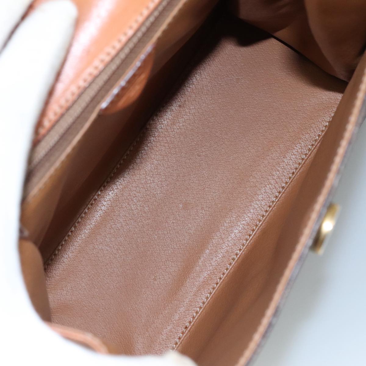 CELINE Macadam Canvas Hand Bag PVC Leather Brown Auth 108632