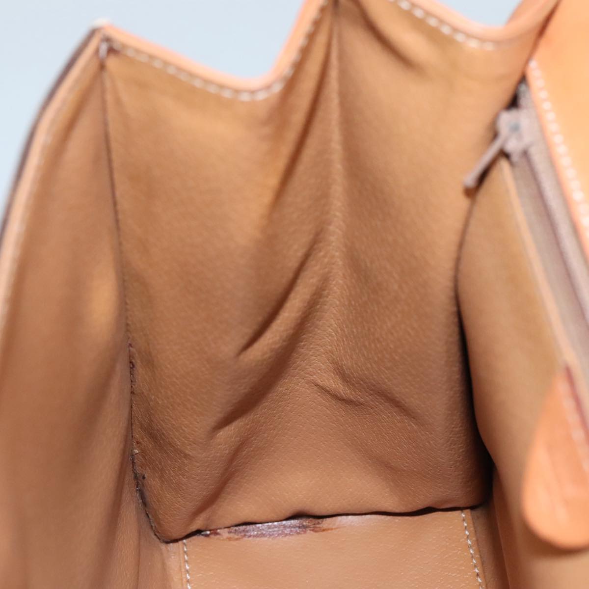 CELINE Macadam Canvas Hand Bag PVC Leather Brown Auth 108632