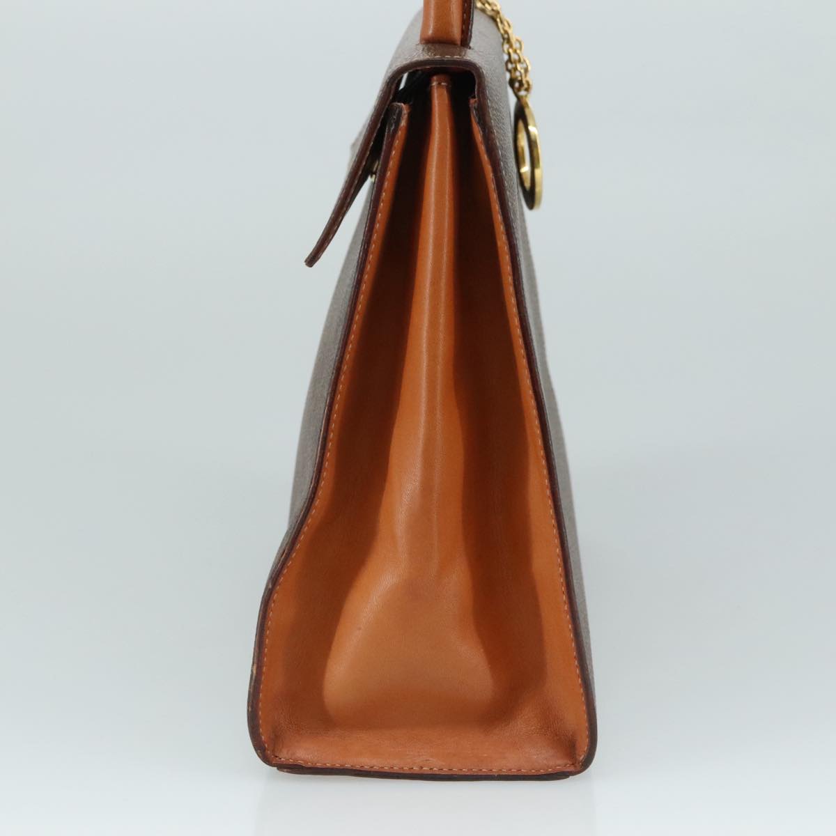 CELINE Macadam Canvas Hand Bag PVC Leather Brown Auth 108632