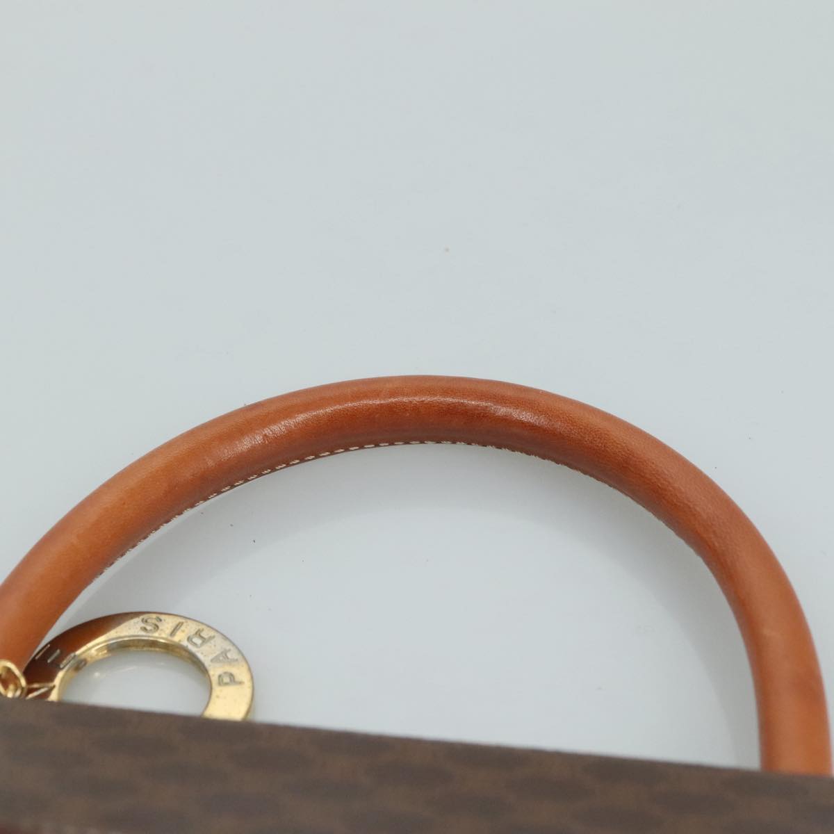 CELINE Macadam Canvas Hand Bag PVC Leather Brown Auth 108632