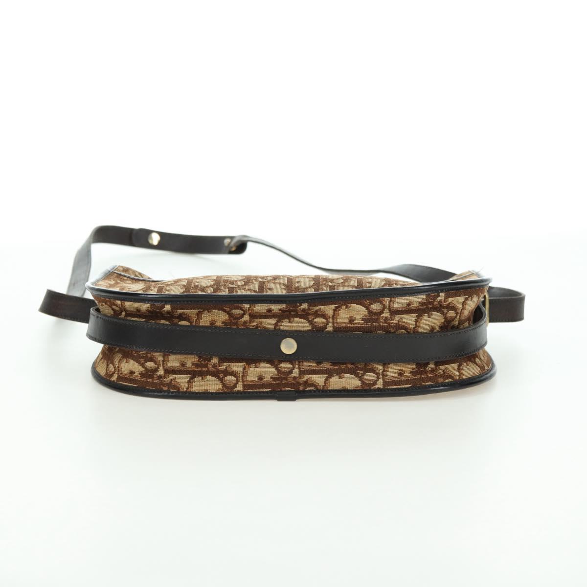 Christian Dior Trotter Canvas Shoulder Bag Brown Auth 108645
