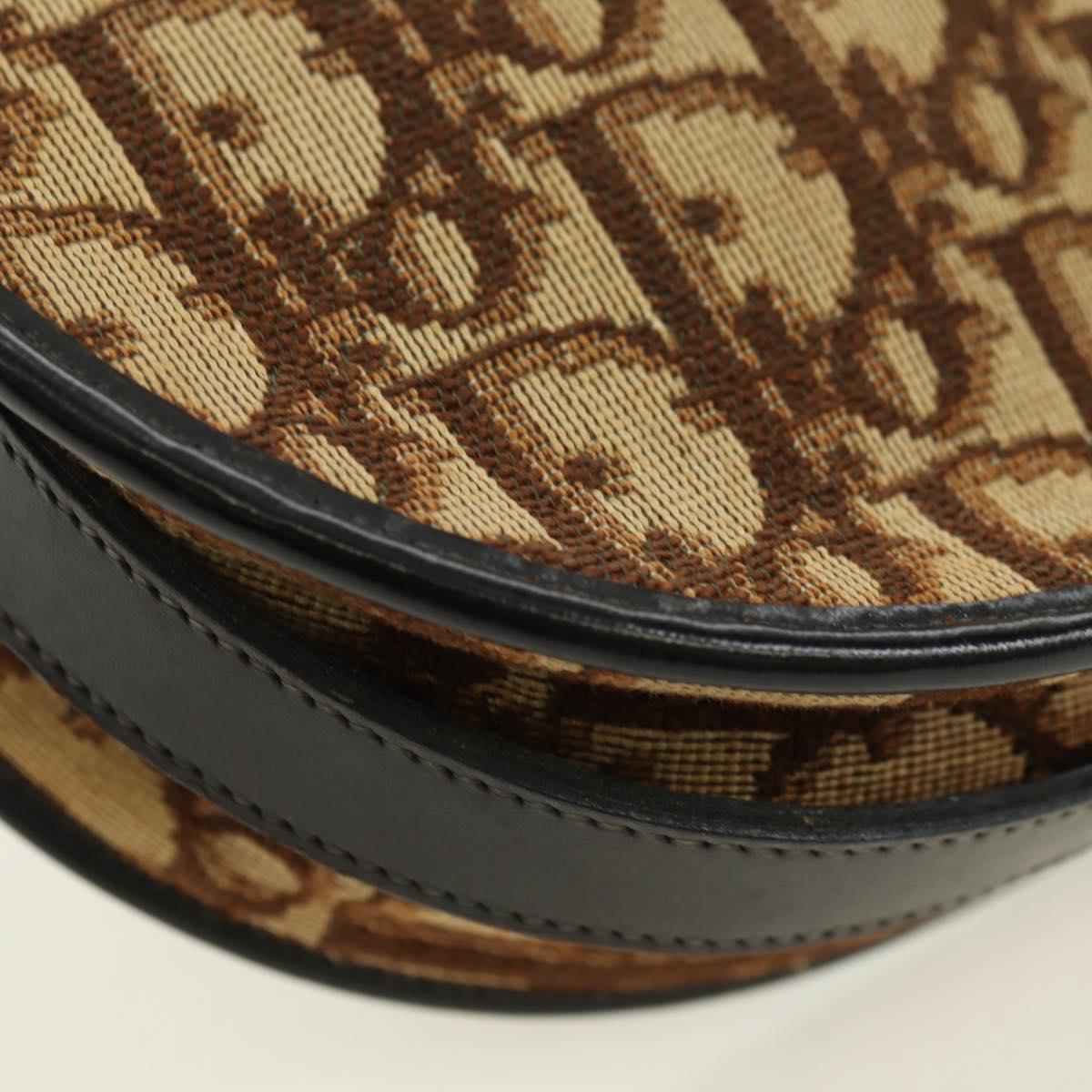 Christian Dior Trotter Canvas Shoulder Bag Brown Auth 108645