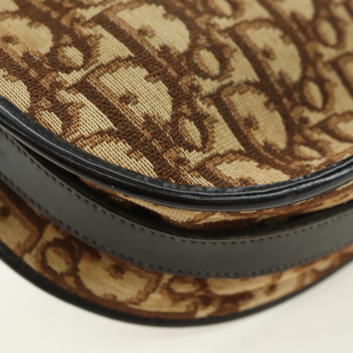 Christian Dior Trotter Canvas Shoulder Bag Brown Auth 108645