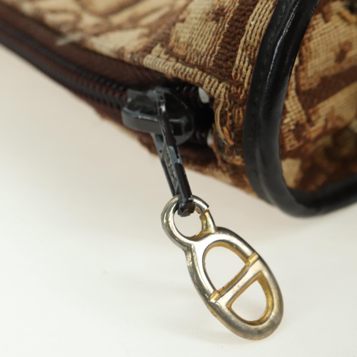 Christian Dior Trotter Canvas Shoulder Bag Brown Auth 108645