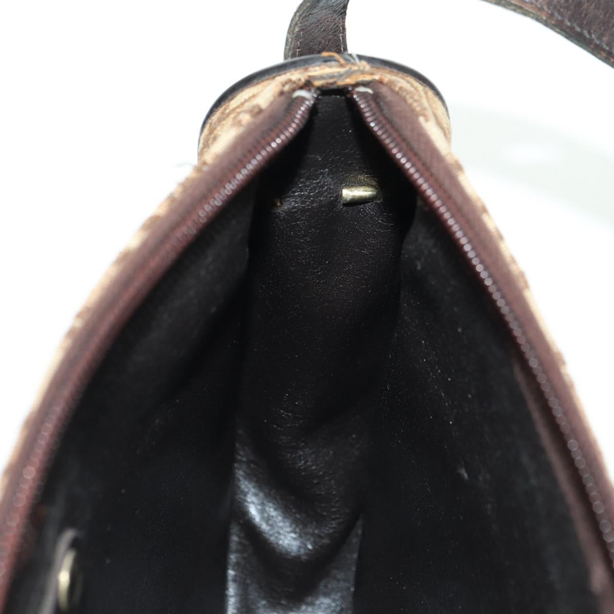 Christian Dior Trotter Canvas Shoulder Bag Brown Auth 108645