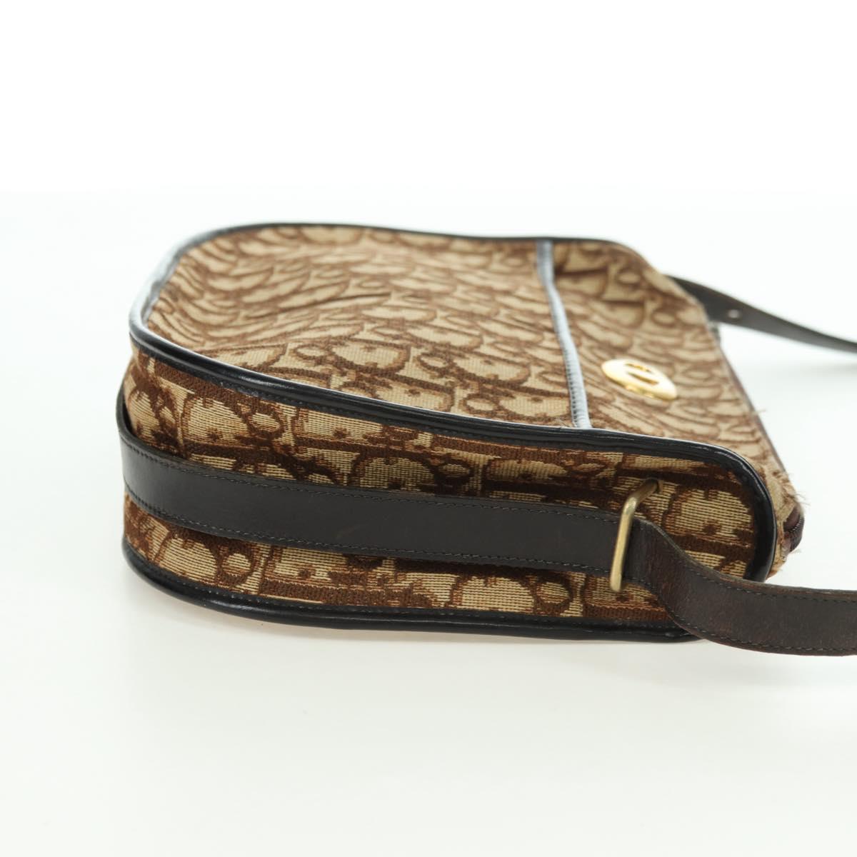 Christian Dior Trotter Canvas Shoulder Bag Brown Auth 108645