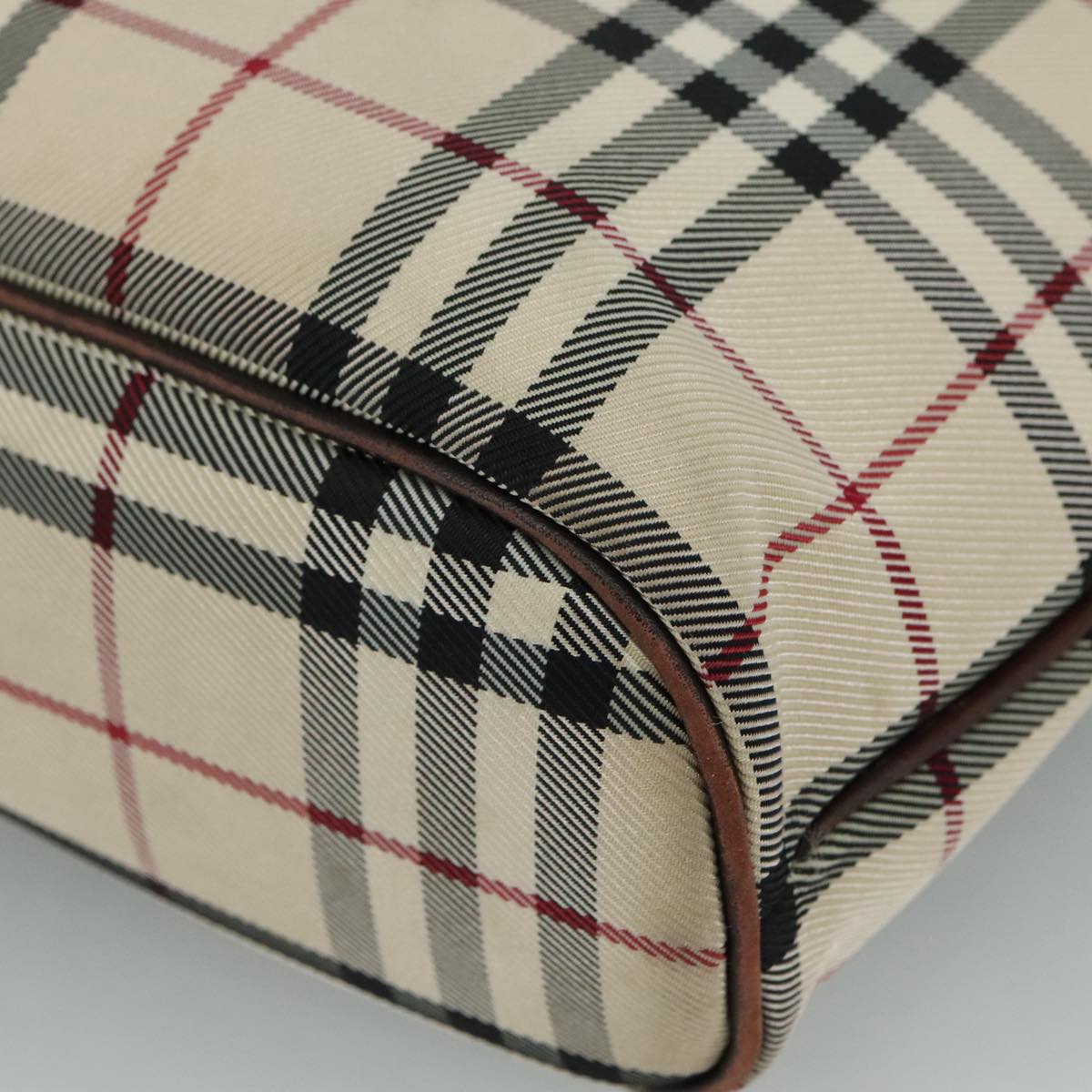 BURBERRY Nova Check Hand Bag Canvas Beige Auth 108646